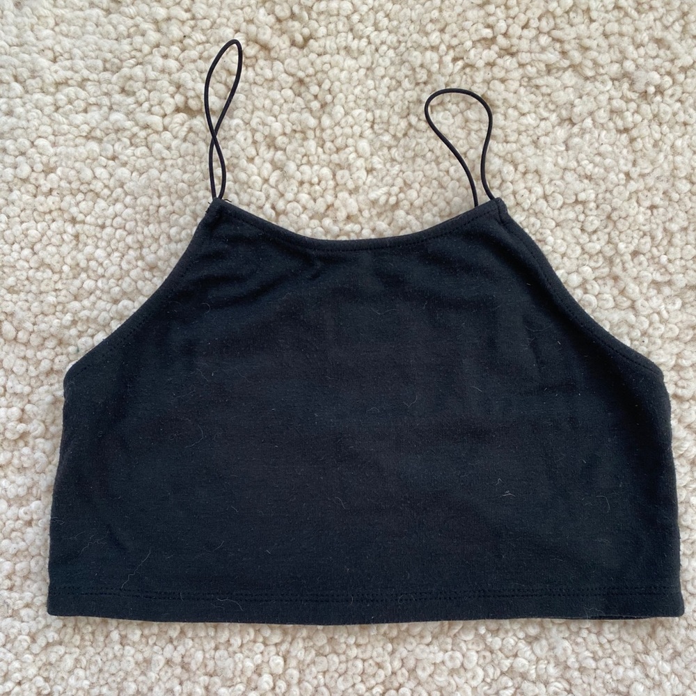 Black cropped brandy Melville tank top
